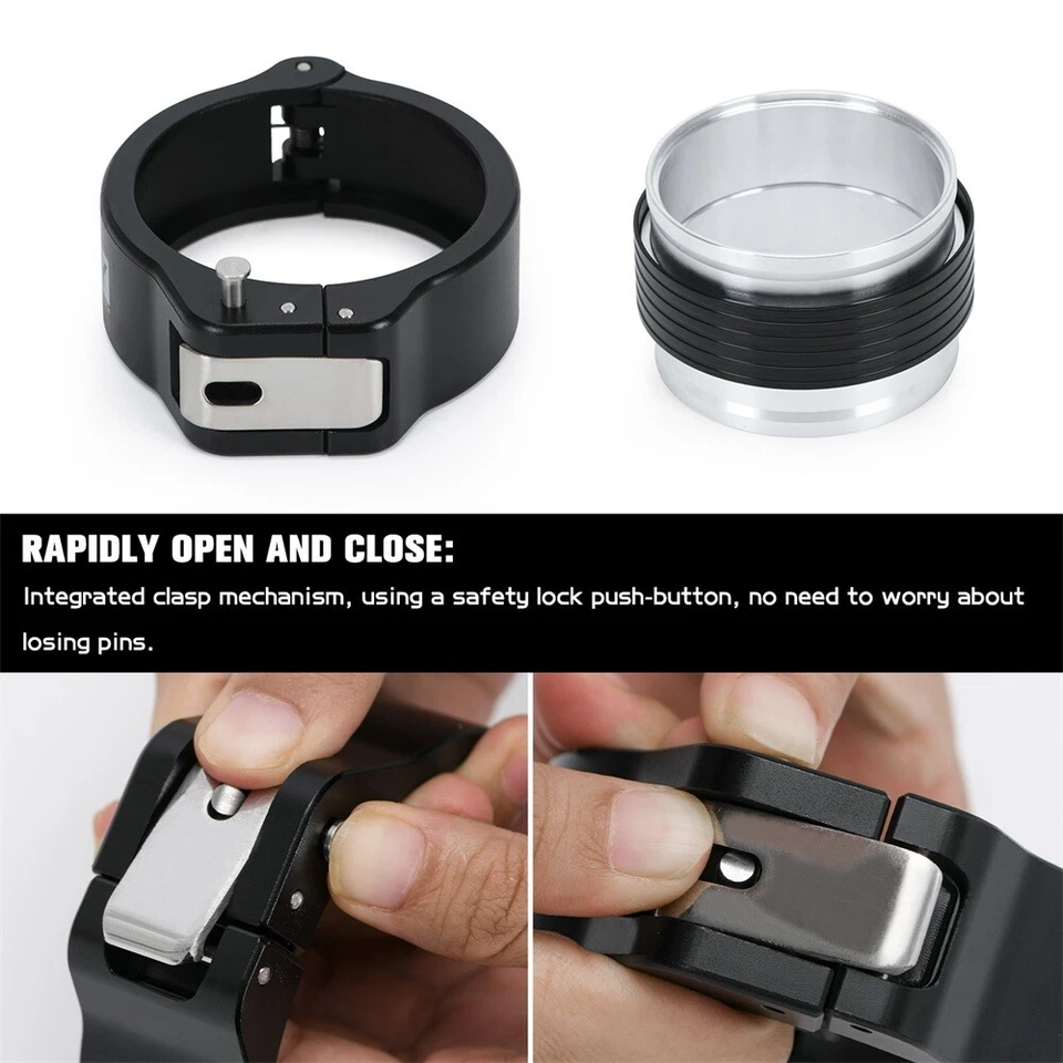 Abrazadera de banda en V HD de aluminio de 2,5"" 62 mm liberación rápida para tubo intercooler de admisión BK Foto 2 de 4