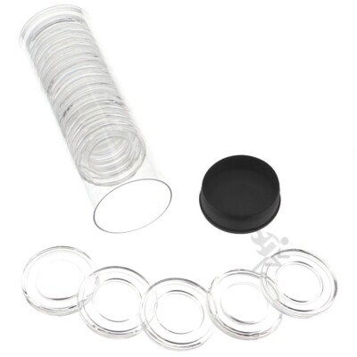 Black Capsule Tube & 20 AirTite A18 Direct Fit Coin Capsules for US Dimes