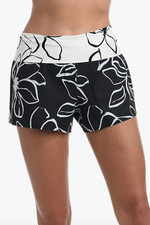 La Blanca Shorts 3" Inseam Board Swimsuit Floral Black White Sz M NEW NWT AM93