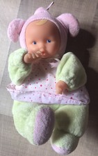 DOUDOU POUPEE COROLLE Baby Pouce Vert ROBE ROSE  TBE