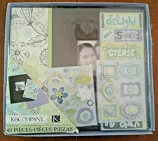 K Company Scrapbook Kit 49 Pieces Purple Black  White 12x12 Designer Scrapbook
