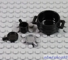 LEGO - 4 pcs Lot Cauldron Pots & Pans  - Cooking Food Kitchen Minifigure Potion 