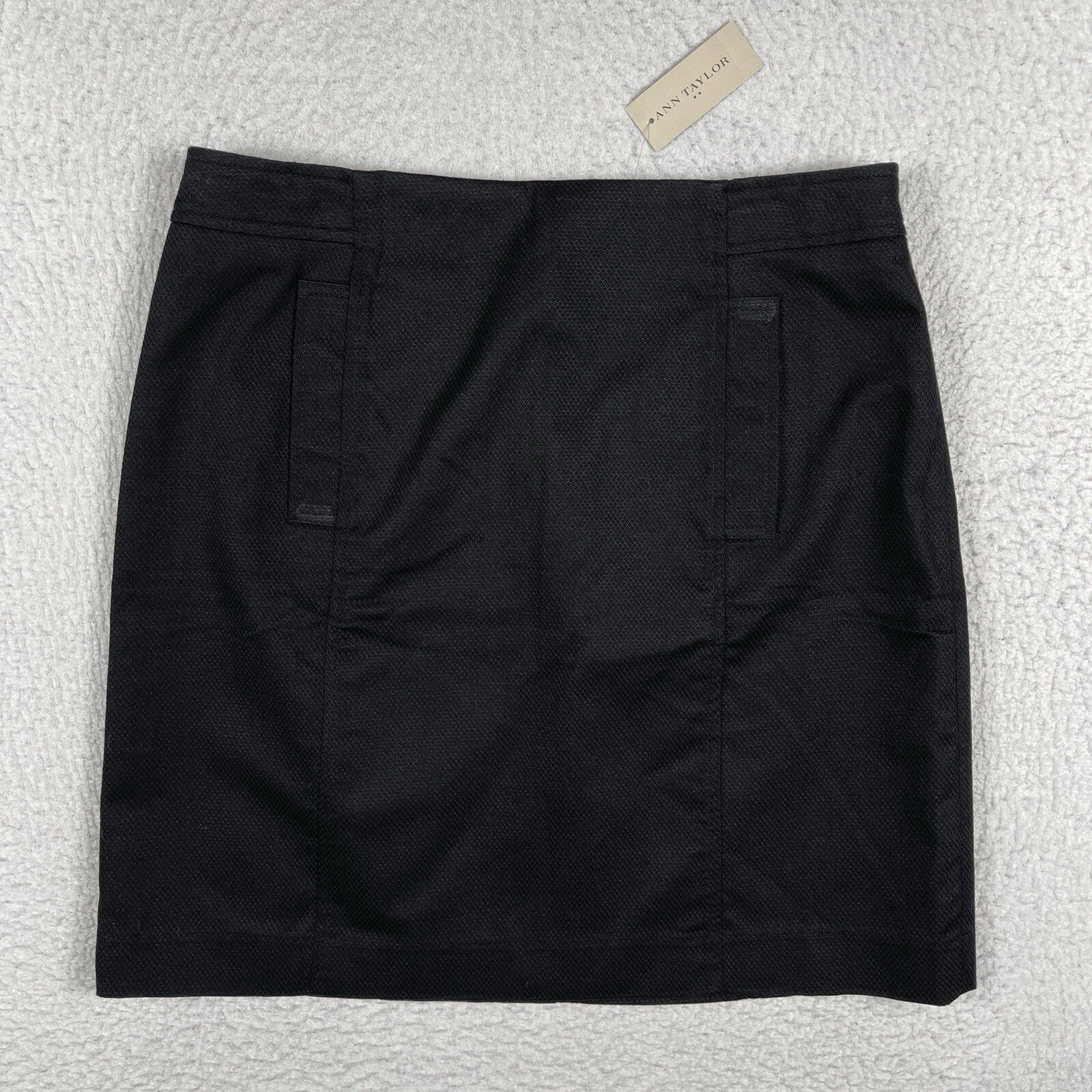 Ann Taylor Skirt Womens 8 Black Lined Career Casual Preppy Work Dark Academia