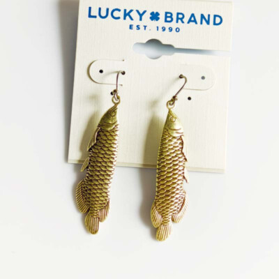 New Lucky Brand Fish Drop Earrings Gift Vintage Women Party