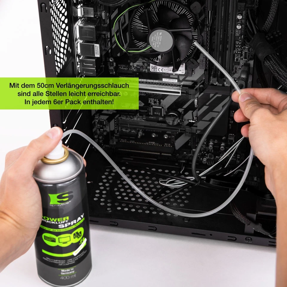 Spraytive 6x400ml Druckluftspray Luftdruckspray Druckgasspray Reinigungsspray - Bild 4 von 4
