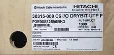 Hitachi Cable 30315 Cat6 Indoor  Outdoor UTP  Network Cable Plenum Black 100ft