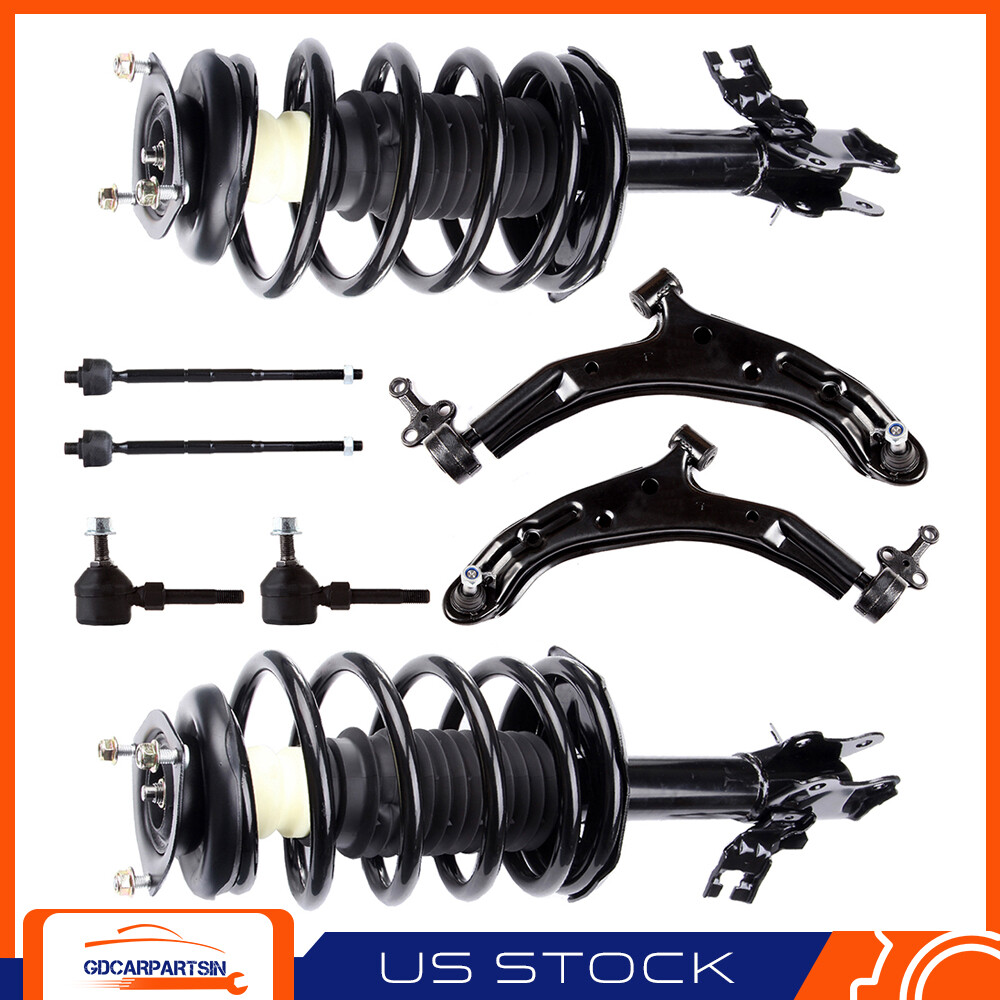 2002-06 Nissan Sentra Front Suspension Kit - Struts Control Arms Stabilizer Links Tie Rods  