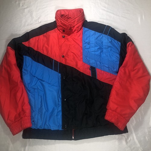Vintage Roffe Ski Jacket Black Red Blue 