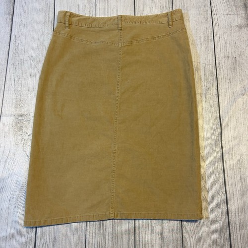 Theory Women's Corduroy Skirt 4 Washed Taupe Knee Length Stretch Career City NEW - Picture 2 of 8