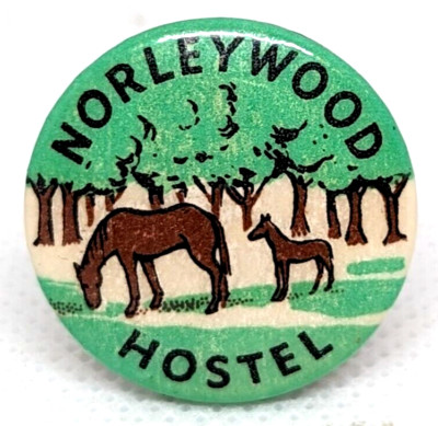 Vintage NORLEYWOOD HOSTEL Youth Hostel Horse Pony Accommodation Badge Pin 840