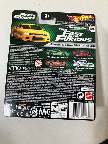 Hot Wheels Fast & Furious Nissan Skyline GT-R (BCN33) Fast 5/5 originale con confezione p - Foto 7 di 7