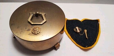 Phi Beta Sigma Seed Pearl Torch Lapel Pin With Fraternity Brass Trinket Box