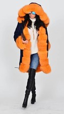NEU! CARMEN CHARLOTT Luxus Echt Pelz Parka Ma...