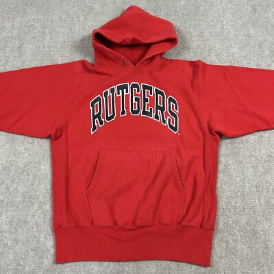 Vintage 90s Champion Reverse Weave Hoodie Rutgers University Large