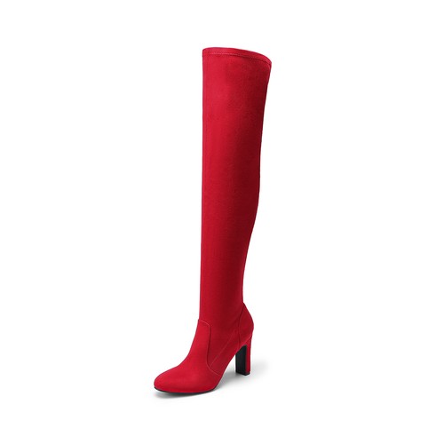Women Over The Knee Boots Thigh High 3.35in Block Heel Fall Winter Long Boots - Afbeelding 18 van 20