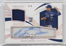 2021 Immaculate Clearly Clutch Rookie Materials Hat 5/5 Brady Singer Auto 9l4