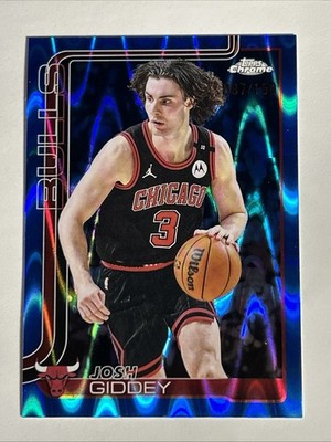 2025-26 Topps Chrome - Josh Giddey #48 Blue Wave Refractor 087/150 Chicago Bulls