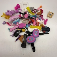 Mixed Lot Of Doll Shoes And Othe Random Doll Items No Matching Shoes
