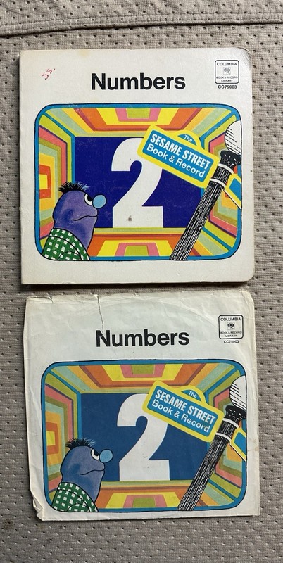 Sesame Street Numbers Book and 45 RPM Record Vinyl Vintage 1970