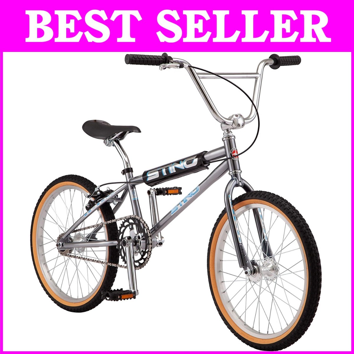 Kids 20-Inch Sting Pro BMX Bike with Hi-Ten Steel Frame - Classic