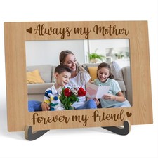 Mom Picture Frame, Always My Mother Forever My Friend - Wooden Tabletop Photo...