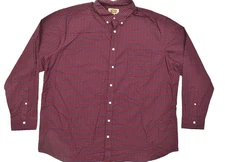 The Foundry Supply Co. Men's Red Plaid Button-Down Shirt Long Sleeve Size 2XLT
