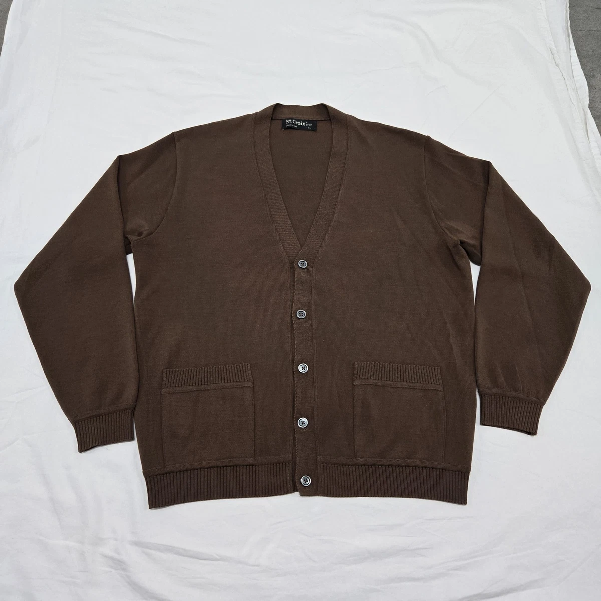 80s 【USA製】St.Croixセントクロイウールカーディガン ブラックXL St. Croix Cardigans for Men for sale | eBay