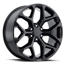 FR59 Chevrolet Snowflake OEM Replica Wheels Gloss Black  26X10 6X139.7  +24 (4)
