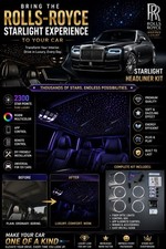 2300 Star Fiber Optic Car Headliner Kit RGBW APP Remote Starlight Roof Light