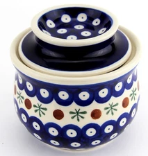 Polish Pottery French Butter Crock from Zaklady Boleslawiec 