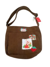 Strawberry Shortcake Brown Corduroy Tote/Messenger Bag New