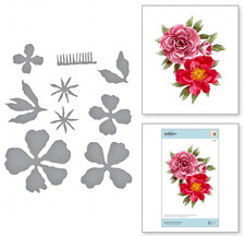 New Spellbinders PAPERCRAFTS Arts Detailed Cutting Dies-Double  Single Peonies