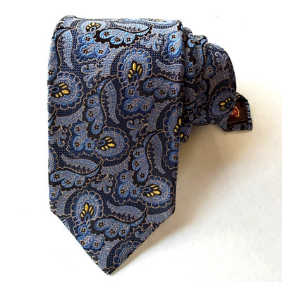 Robert Talbott Silk Jacquard Necktie Tie Mens Blue Paisley Designer 60x3