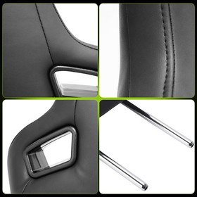 Pair Seat Headrest Black PU Rod Dia 14mm Space 140mm Fit Civic/BMW 3 Serise