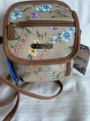 NWT MultiSac Everest Mini Crossbody Misty Floral Bag with Adjustable Strap