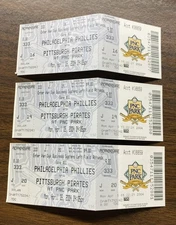 RARE 2004 Philadelphia Phillies vs Pittsburgh Pirates Ticket Stub Lot X3 Creased