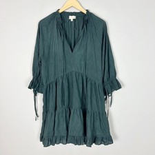 Pinch Tiered Ruffle Boho Dress Long Sleeve Cottage Size Large Women's