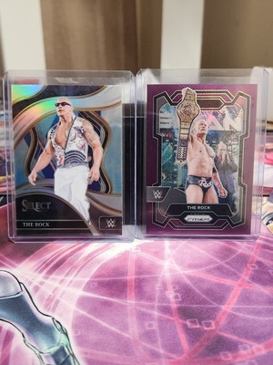 2024 WWE PANINI ''THE ROCK'' 2 Card Lot. Case Hit Silver Holo Ringside & /149 