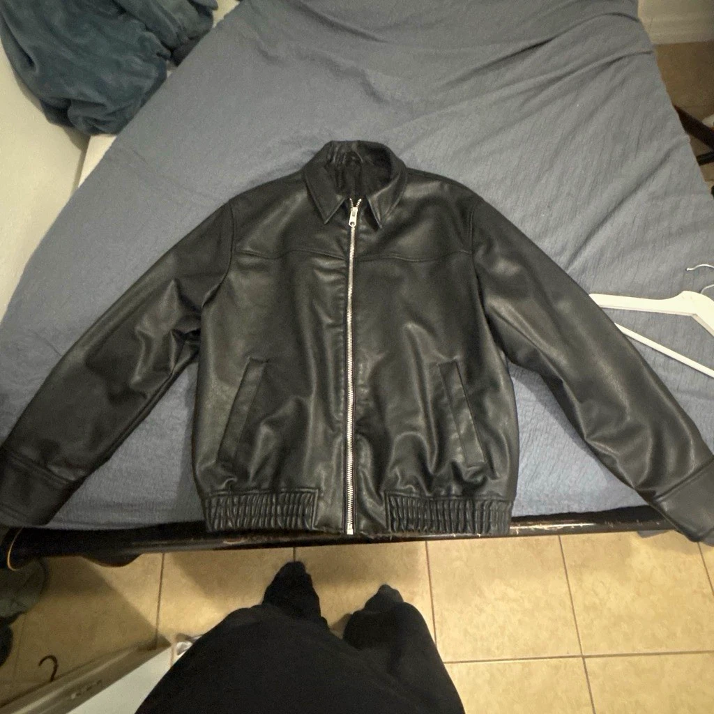 25+ Zara Black Leather Outer Shell Coats, Jackets & Vests for Men