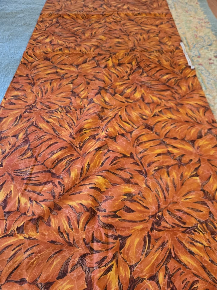 5码Robert Kaufman织物蜡染橙色蒙斯特拉叶Lunn & Mrowka棉 — 第 4/4 张图片