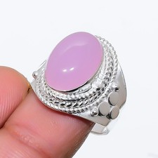 Pink Rose Quartz Gemstone Handmade 925 Sterling Silver All Size Ring For Gift