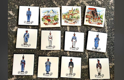 V&B Hand Painted Glazed Ceramic Tile Set Annelore Luest Made in Germany
