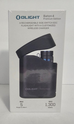 Olight Baton 4 OD Green Premium Rechargeable Flashlight + Charging Case, 1300 L