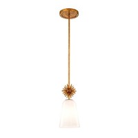 HäNgeleuchte Metall Glas Ø 18,4 Cm Rund In Gold Antik Weiß E27 Modern HäNgelampe