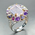 Vintage Natural Lavender Quartz Ring 925 Sterling Silver Size 7.5 /R470990