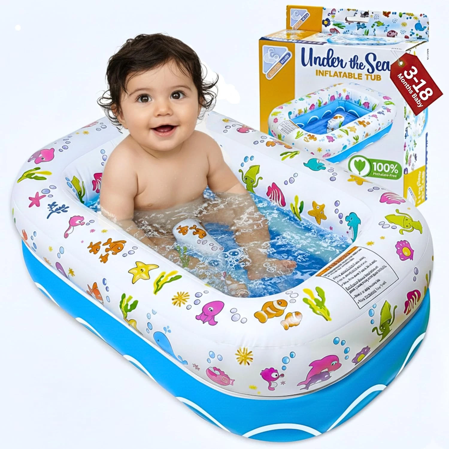 | Inflatable under the Sea Baby Bathtub, Collapsible Safe Baby Bath Tub with Ant
Opens in a new wind