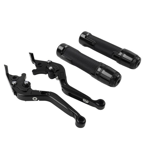 Lenkergriffe Sets Schwarz ALU Kupplungshebel Bremsehebel für Honda CRF1000L 1100 - Picture 2 of 10
