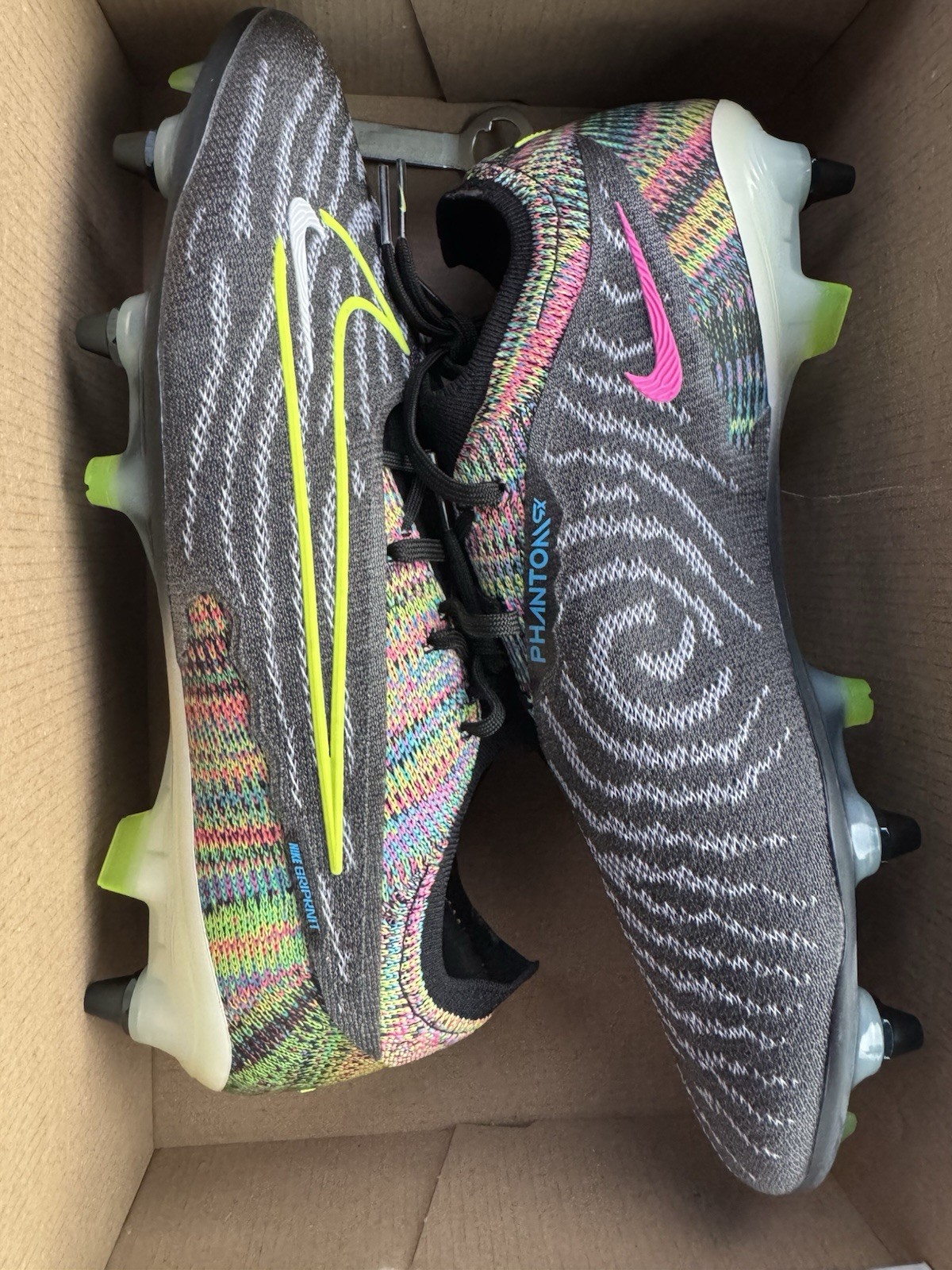 Nike Phantom GX Elite Fusion SG-Pro 'Black Volt' FD5239-071 Soccer Cleats Mens 9 thumbnail 7