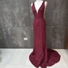 jovani prom dress gown read sparkling sleeveless V-nevk  size 2