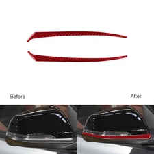 2Pcs For Toyota GR Supra A90 2019-22 Red Carbon Fiber Side Rearview Mirror Trim